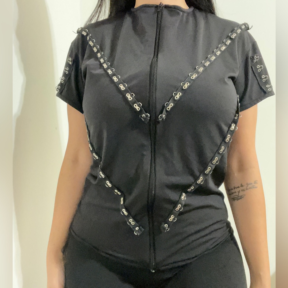 Phaze clothing Goth High Neck ZipTop